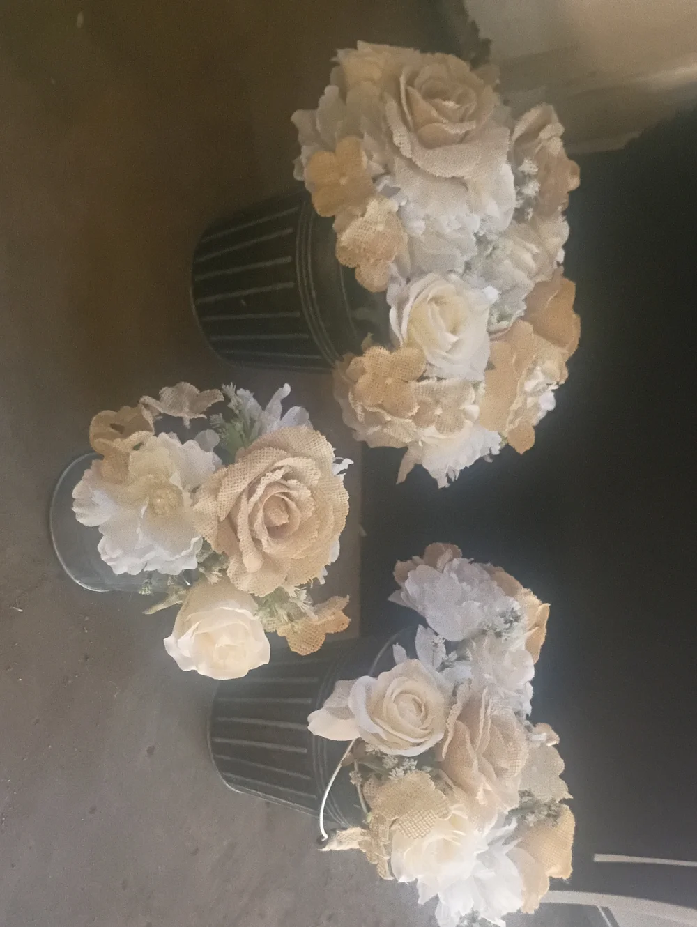 Neutral Beige and White Faux Floral Arrangement Set - Home Accents
